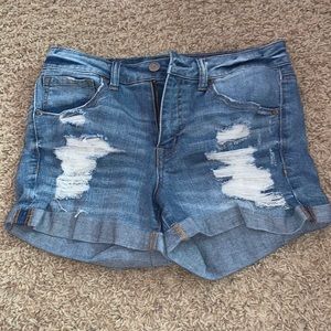Distressed Jean shorts